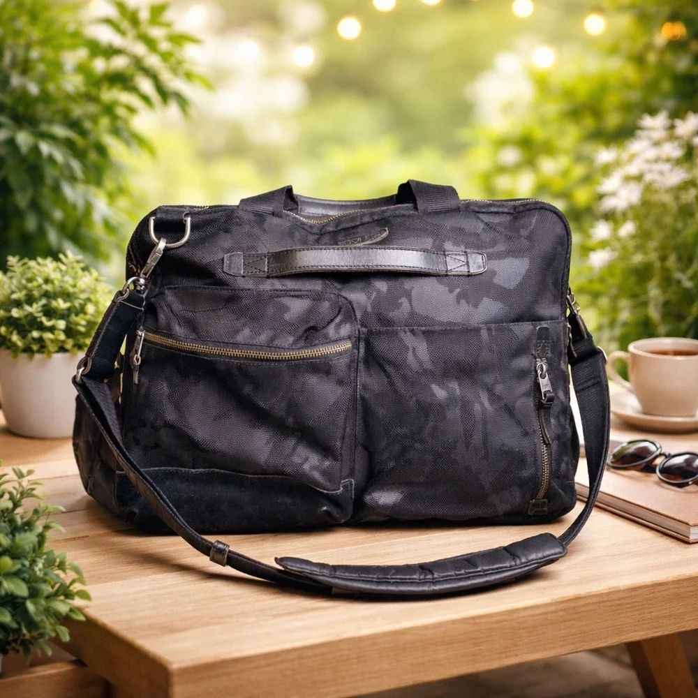 Tumi Alpha Bravo Brooks Slim Briefcase Black Camo Ballistic Nylon Bag 61011DCM